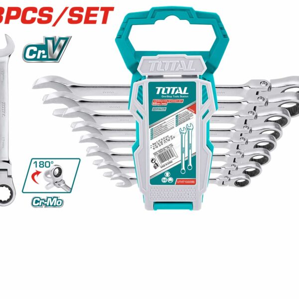 THT102RK586 8 Pcs Flexible Ratchet Spanner Set