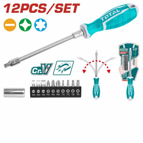 THT250FL1206 12 Pcs Flexible Shaft Screwdriver Set