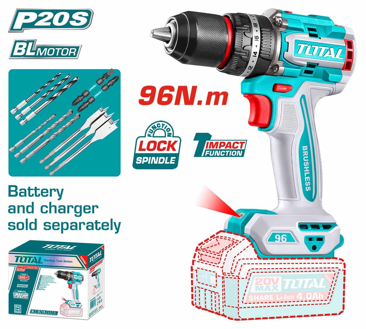TIDLI209681 TIDLI209681 Li-ion Brushless Impact Drill - Image 1