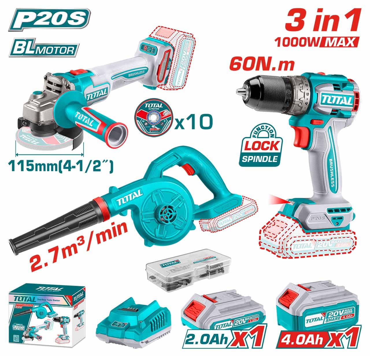 TOSLI241192 TOSLI241192 Li-ion 3 Pcs Combo Kit - Image 1