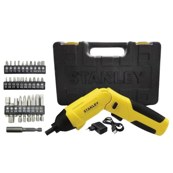 STANLEY 4V Battery Folding Screwdriver With Accessories & Charger (1/4" 220RPM 4.5NM) SCS4K