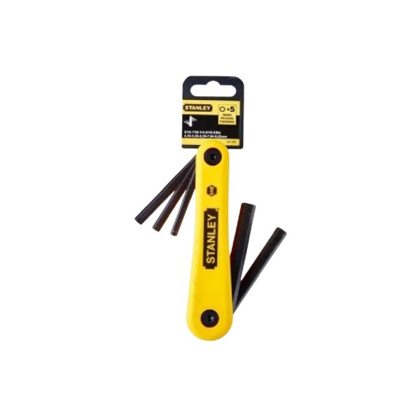 Stanley 69-260 Folding Hex Key Set 5 Piece  (3/16  7/32  1/4  5/16  3/8)
