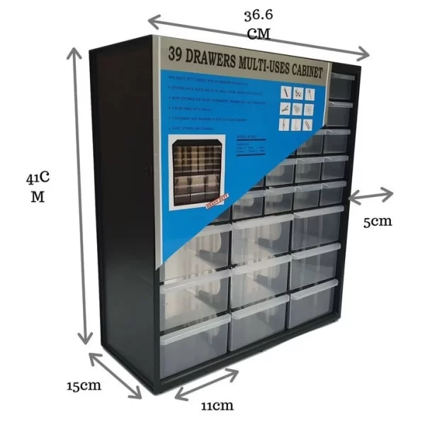 9/25/39 Mini Drawer Cabinet Tahan Lasak laci kecil kabinet Multicompartment Storage Organizer Jewellery Storage