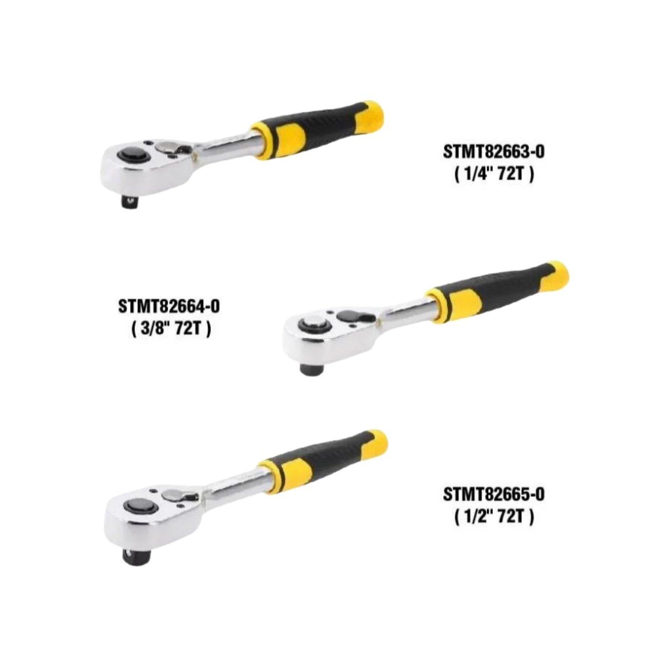 STANLEY0000131_01_63192e2badcc Stanley STMT82663-0 STMT82664-0 STMT82665-0 Original 72T Ratchet 1/4 in. 3/8in. 1/2in. - 1PC - Image 1