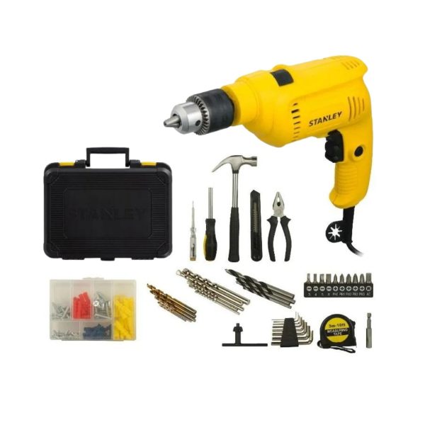 STANLEY SDH600KP | SDH600KM CORDED PERCUSSION HAMMER DRILL 600W 13MM COME WITH 120PCS ACCESSORIES / MECHANIC SET