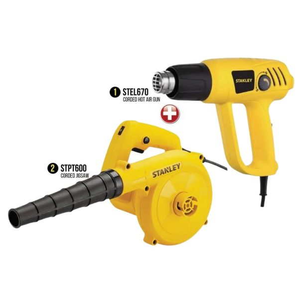 Stanley Combo Blower (600W) STPT600 + Hot Air Gun With Two Speed (2000W) STEL670