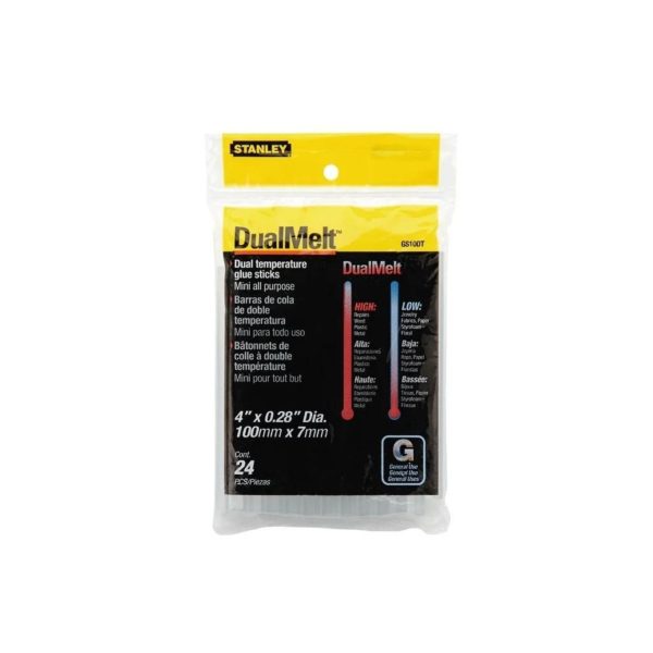 Stanley GS10DT Dual Temp Glue Stick - White (100 x 7.1mm/4" X 0.28" (24 Pcs)  69GR15B/ 69GR10B )