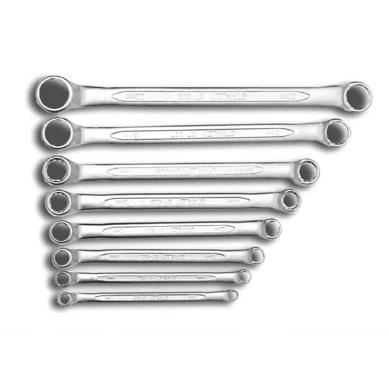 STANLEY0000407_01_cff4cee8fe09 Stanley 87-576-1 75 Degree / 75° Offset Ring End Wrench Set 8 Piece Metric (No Pouch) - Image 1
