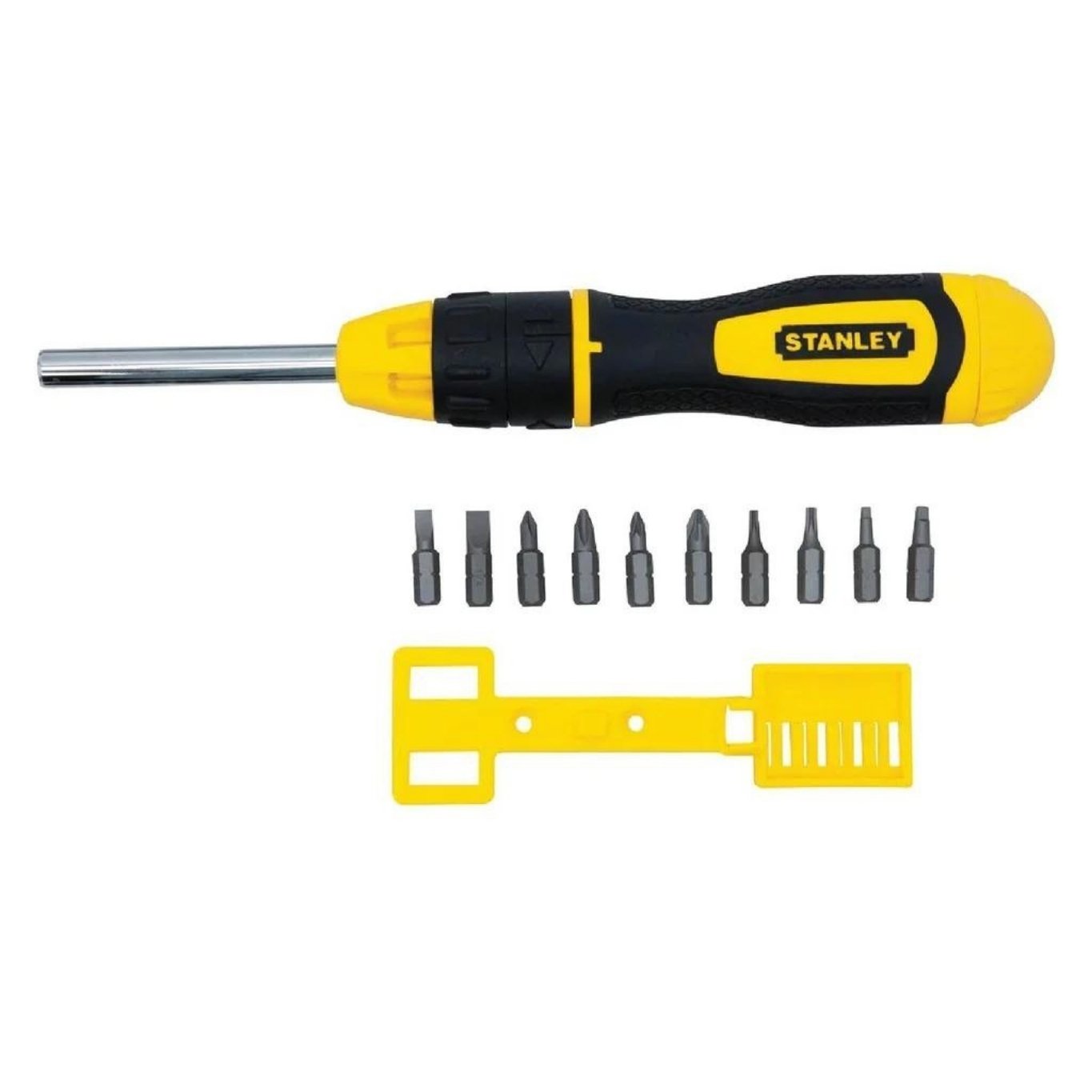 STANLEY0000480_01_061a51bc3f60 Stanley Piece Multi Bit Cushion Grip Screwdriver (254mm) STHT68010-8 68-010 10 - Image 1