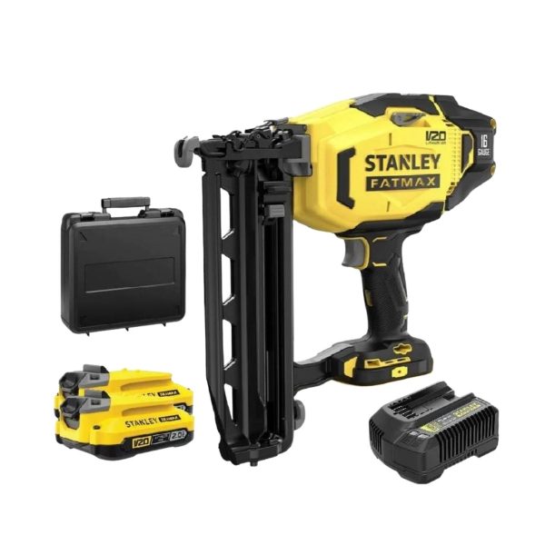 STANLEY Cordless 16-Gauge Finishing Nailer Come with 2x2.0Ah Battery + Charger (20V) SCN616D2K
