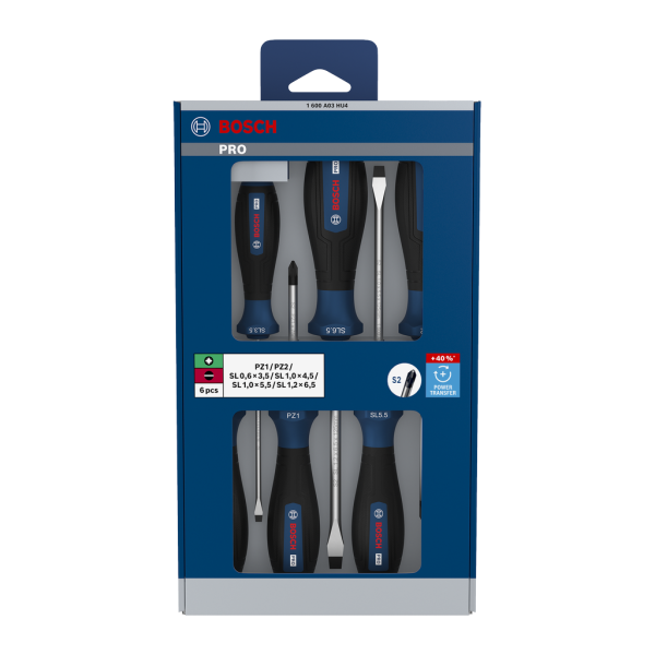 PRO SCREWDRIVER PZ/SL SET, 6 PCS