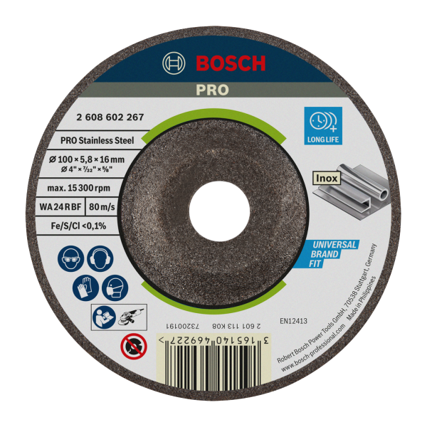 PRO STAINLESS STEEL BONDED GRINDING DISC