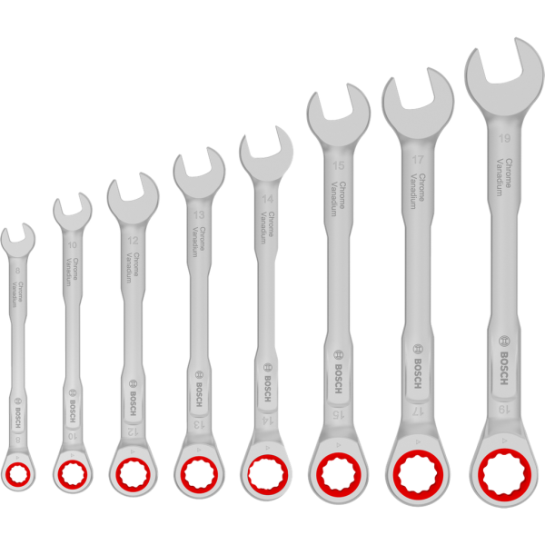 RATCHET COMBINATION WRENCH SET, 8 PCS