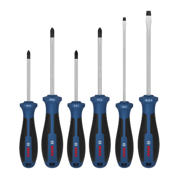 SCREWDRIVER SET, PH/PZ/SL, 6 PCS