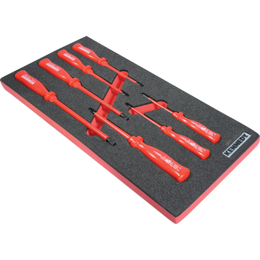 ken5950180k-2 7 Piece Insulated VDE Screwdriver Set in 1/3 Width Foam Inlay for Tool Cabinets - Image 2