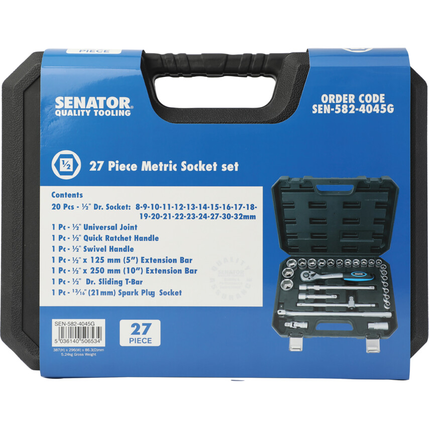 sen5824045g-3 1/2" DR. SOCKET SET (27-PC) - Image 3
